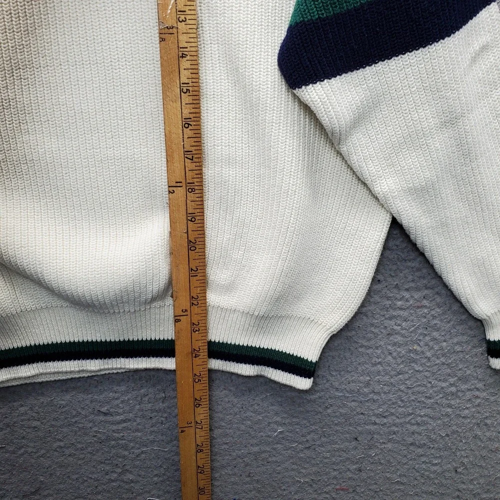 Vintage IZOD Sport Tennis Sweater Mens Large Multi Heavy Knit Crew Neck EUC RARE